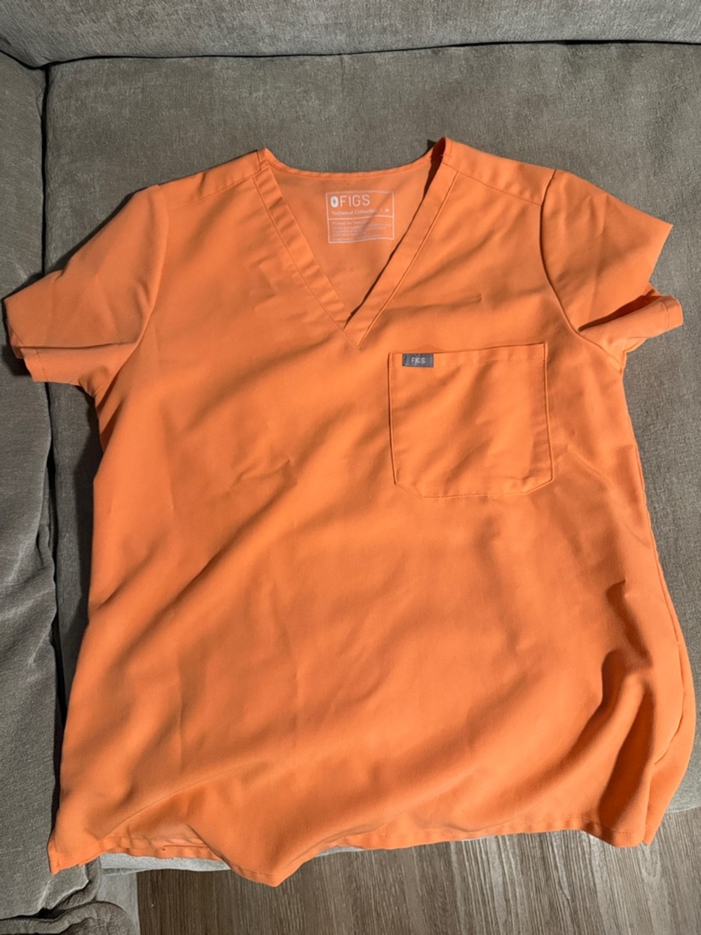 Figs Technical Collection Scrub Top orange